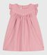 Robe bébé en coton sans manches unie et détails brodés au col