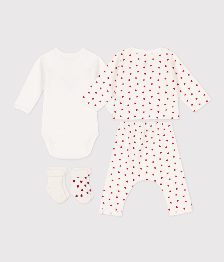 Coffret cadeau naissance petit c&oelig;ur multicouleur