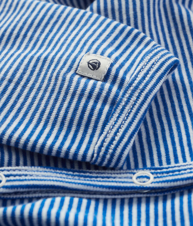 Dors-bien &agrave; rayures bleues b&eacute;b&eacute; en c&ocirc;te bleu/blanc