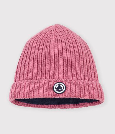 Bonnet b&eacute;b&eacute; en coton doubl&eacute; en polaire