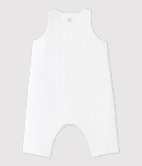 Salopette bébé matelassée en coton biologique blanc MARSHMALLOW