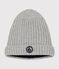 Bonnet bébé en tricot doublé en polaire gris CHATON CHINE
