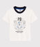 Tee-shirt manches courtes en coton enfant garçon blanc MARSHMALLOW