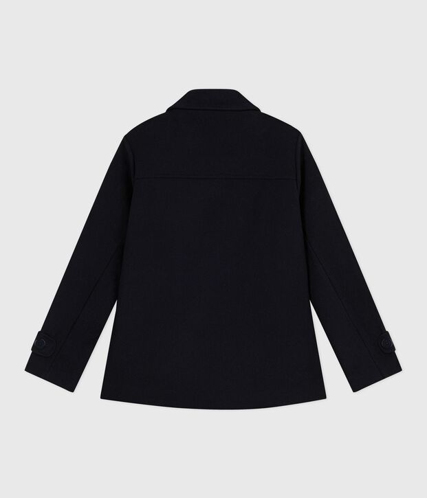 Caban femme en drap de laine bleu marine