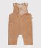 Combinaison longue b&eacute;b&eacute; en velours uni beige fonc&eacute;