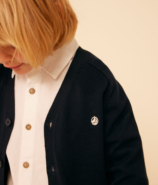 Cardigan en coton enfant garçon bleu SMOKING