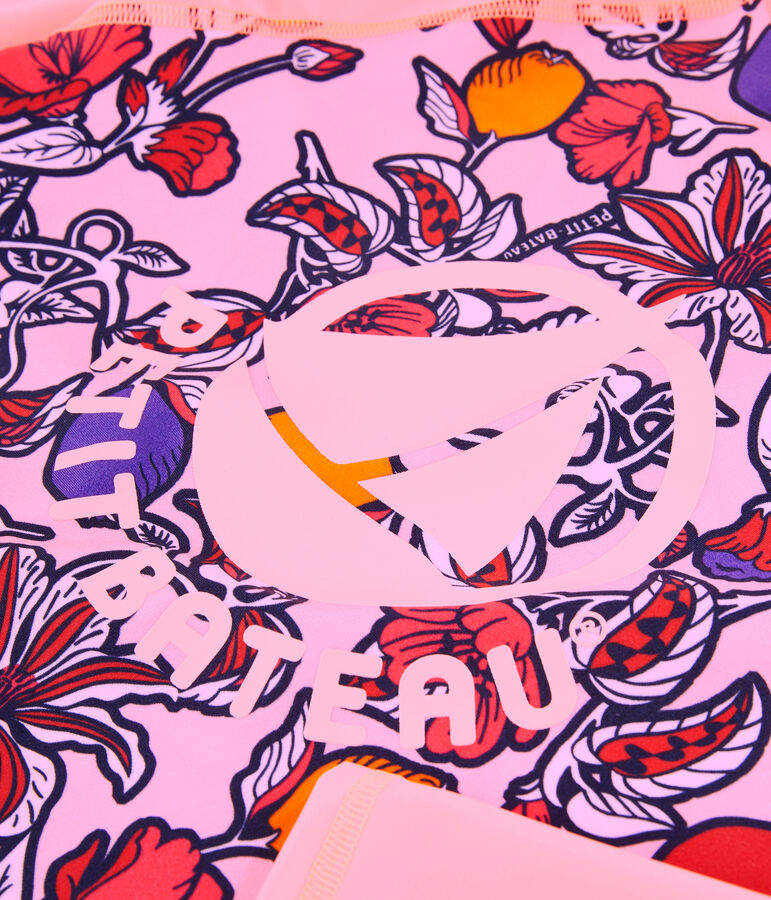 Tee shirt anti-UV UPF 50+ &eacute;coresponsable femme rose/multicouleur