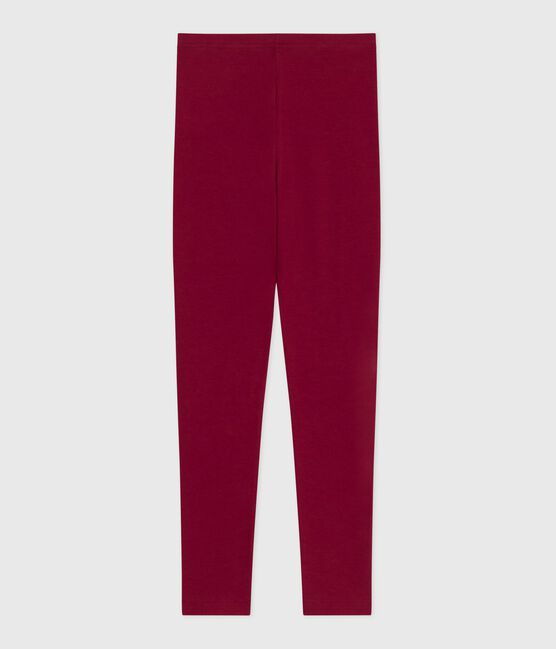 Legging enfant en coton uni AMARANTE