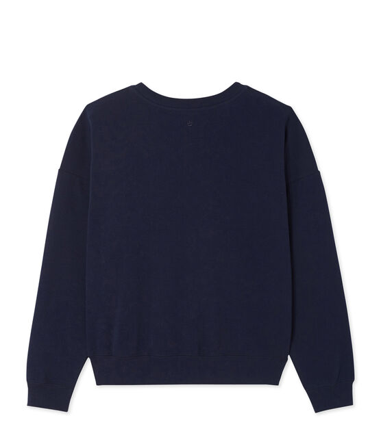 Sweat femme en coton stretch bleu SMOKING