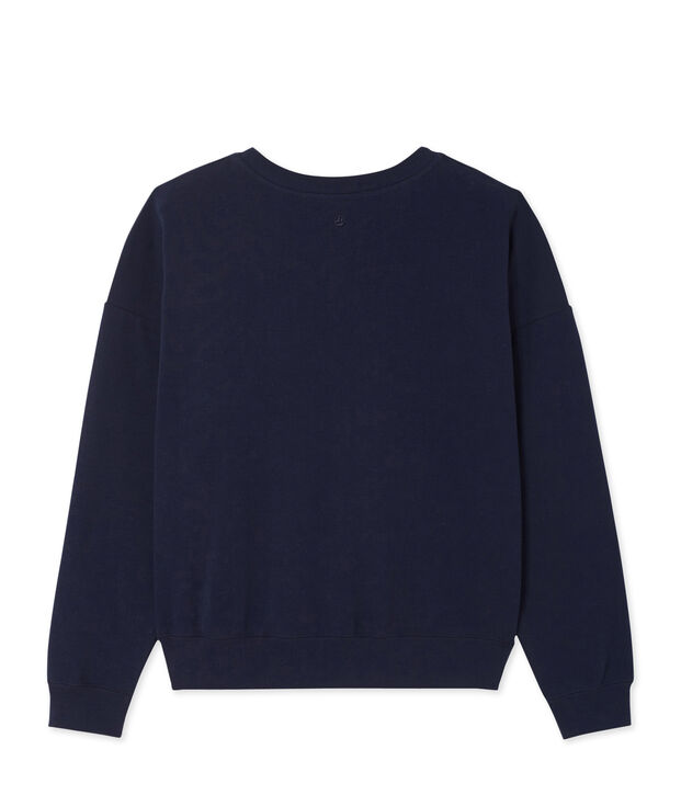 Sweat femme en coton stretch bleu