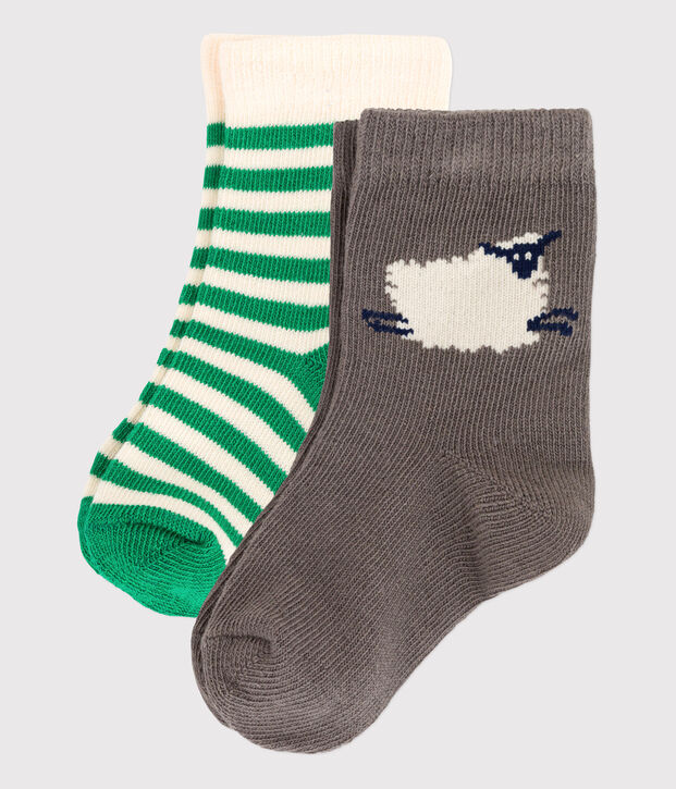 Lot de 2 paires de chaussettes b&eacute;b&eacute; multicouleur