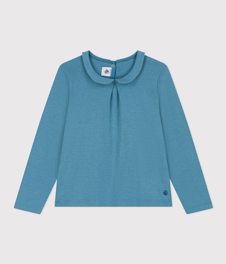 Blouse en coton enfant fille bleu POLOCHON