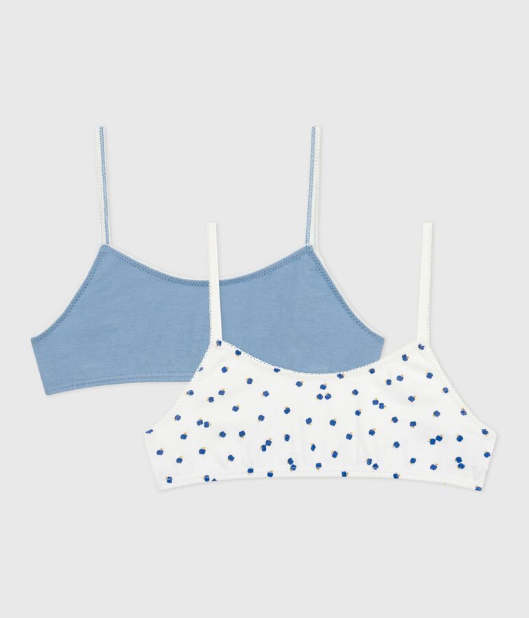 Lot de brassi&egrave;res enfant en coton imprim&eacute; pommes variante 1