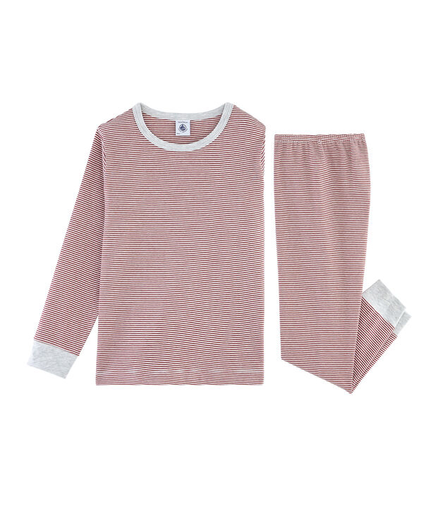 Pyjama petit gar&ccedil;on en c&ocirc;te rouge/blanc