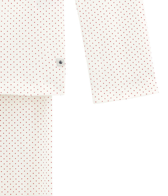 Pyjama fille blanc MARSHMALLOW/rouge TERKUIT