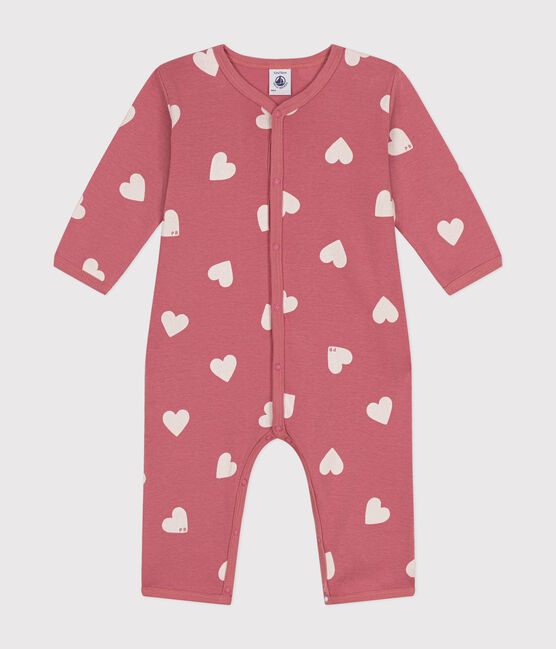 Pyjama sans pieds imprimé en coton bébé rose ROSEWOOD/ MARSHMALLOW