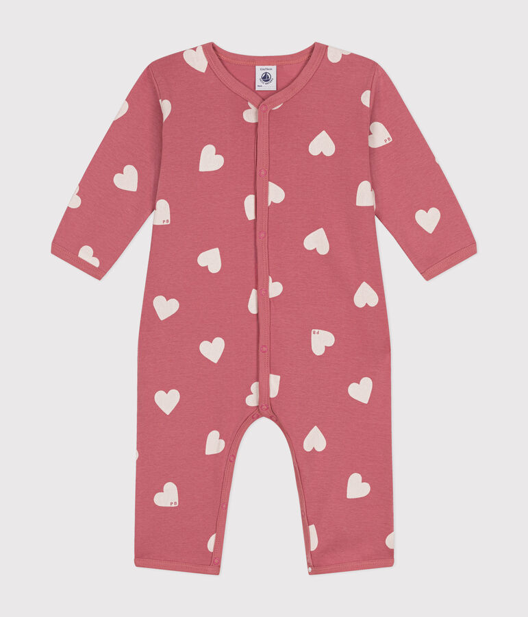 Pyjama sans pieds imprim&eacute; en coton b&eacute;b&eacute; rose ROSEWOOD/ MARSHMALLOW