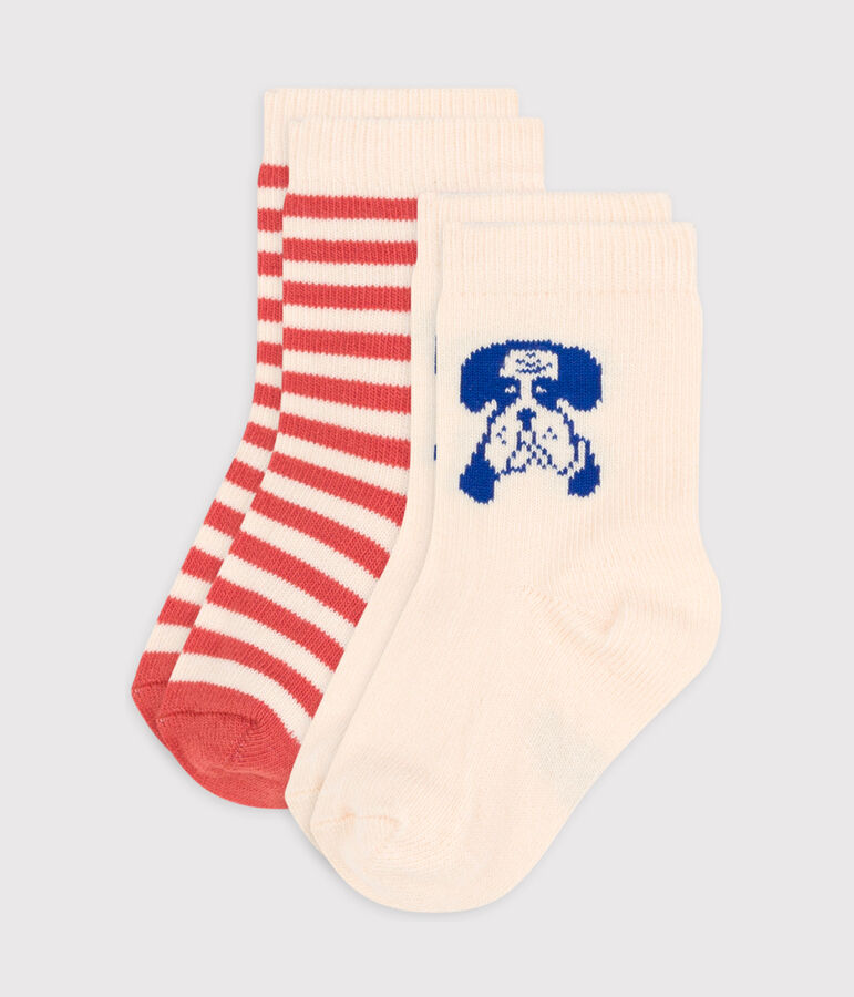 Lot de 2 paires de chaussettes chien b&eacute;b&eacute; multicouleur