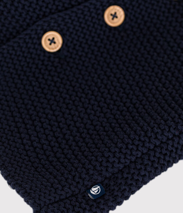 Cardigan en tricot point mousse b&eacute;b&eacute; bleu