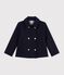 Caban enfant en draps de laine uni bleu marine