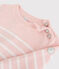 Pull en laine et coton enfant fille rose MINOIS/blanc MARSHMALLOW