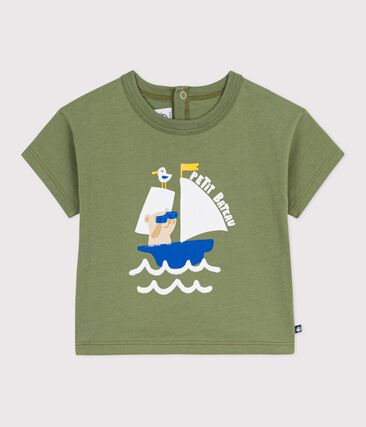 Tee-shirt bébé en coton à manches courtes, motif mouette