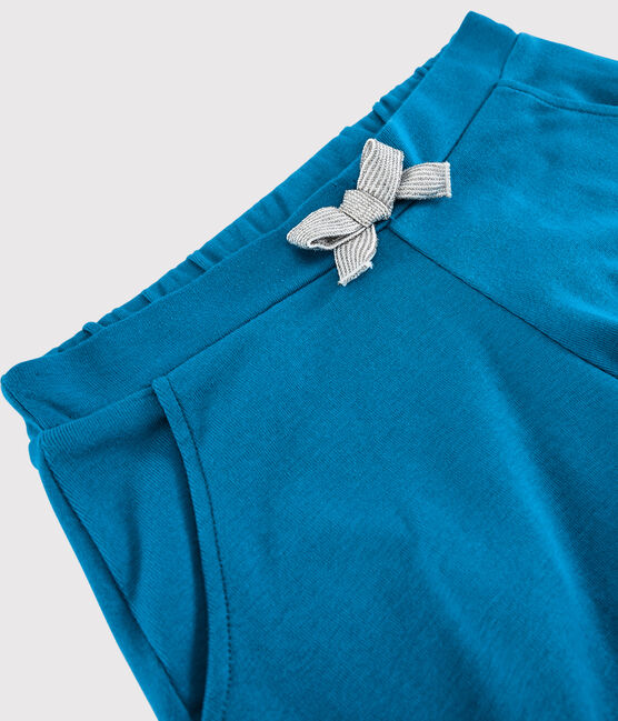 Short en coton enfant fille bleu MYKONOS