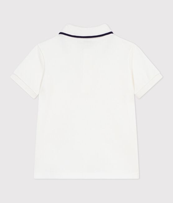 Polo enfant à manches courtes en coton blanc MARSHMALLOW