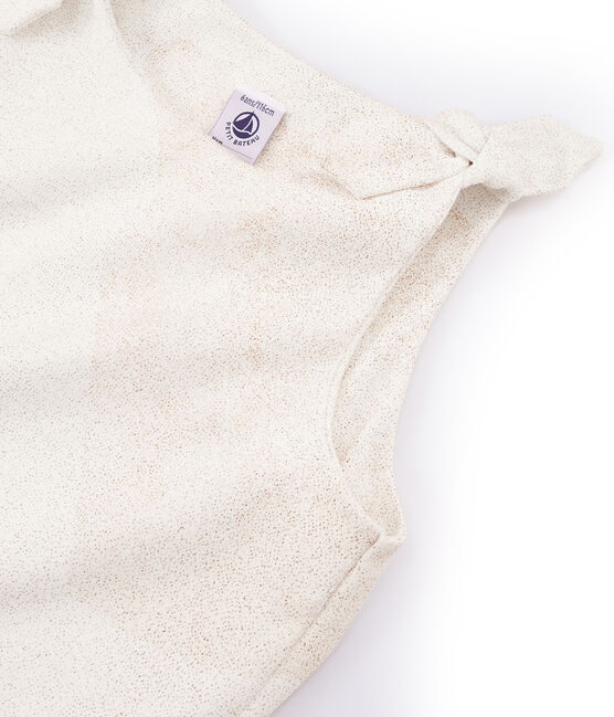 Débardeur enfant fille blanc MARSHMALLOW/rose COPPER