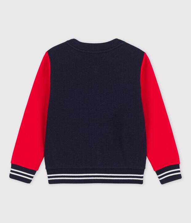 Cardigan teddy en molleton enfant fille gar&ccedil;on rouge/bleu