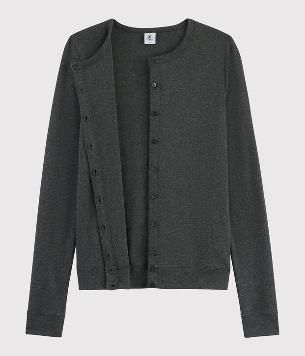 Cardigan iconique en coton Femme gris