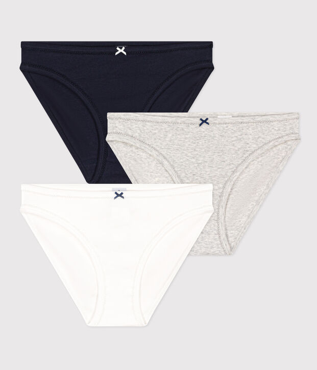Lot de 3 culottes en coton femme multicouleur