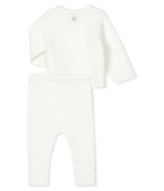 Ensemble deux pièces blanc bébé en tricot blanc MARSHMALLOW