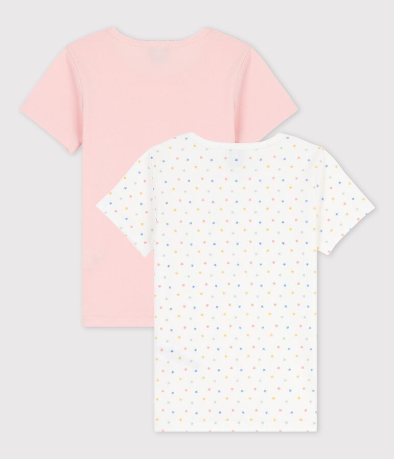 Lot de 2 t-shirts manches courtes mini &eacute;toiles petite fille en coton biologique variante 1