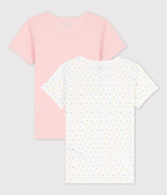 Lot de 2 t-shirts manches courtes mini étoiles petite fille en coton biologique variante 1