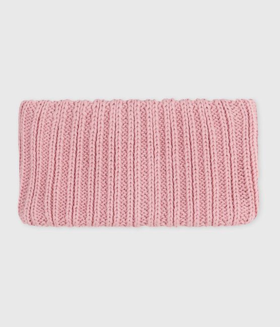 Snood bébé en tricot doublé en polaire rose CHARME