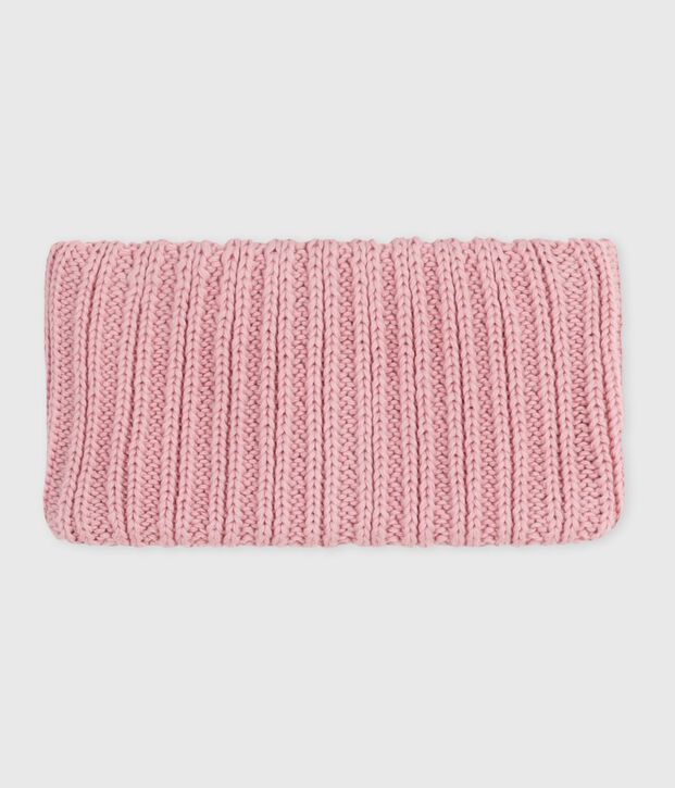 Snood b&eacute;b&eacute; en tricot doubl&eacute; en polaire rose