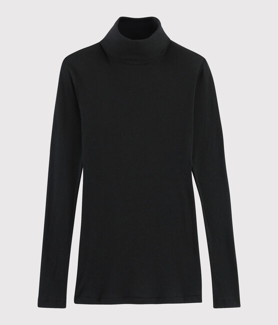 Sous pull en laine et coton Femme noir NOIR