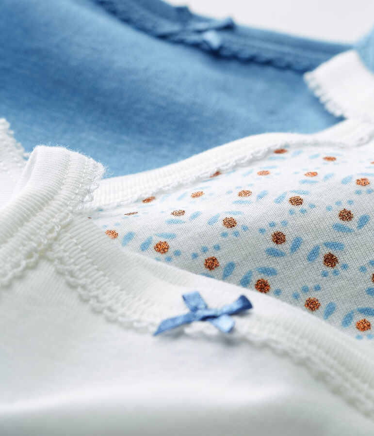 Lot de 3 bodies &agrave; bretelles b&eacute;b&eacute; fille multicouleur