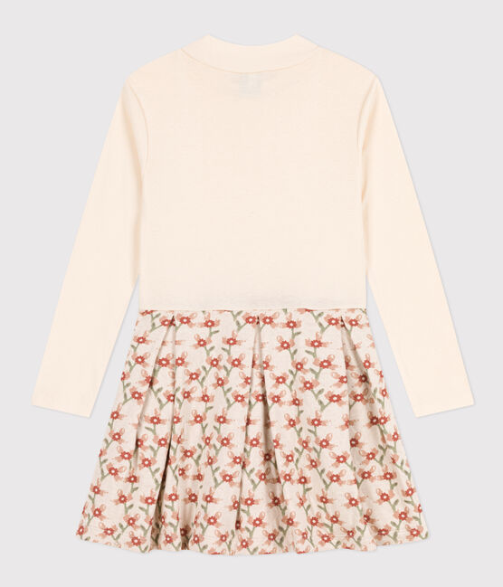 Robe manches longues imprimée enfant fille blanc AVALANCHE/ MULTICO