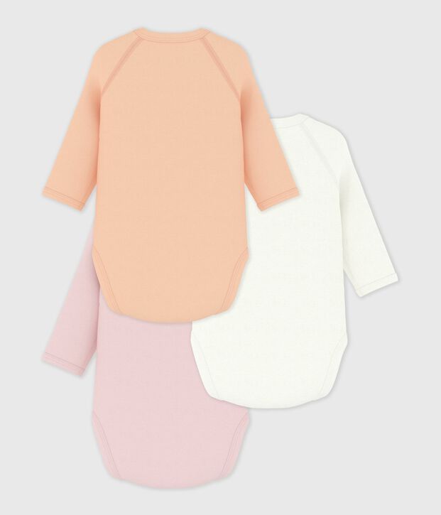 Lot de bodies crois&eacute;s manches longues en coton imprim&eacute; b&eacute;b&eacute; multicouleur