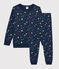 Pyjama enfant à motifs étoiles en molleton bleu MEDIEVAL/blanc MULTICO