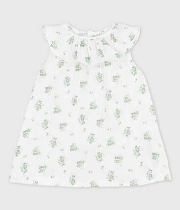 Robe manches courtes imprimé fleuri en gaze de coton bio bébé