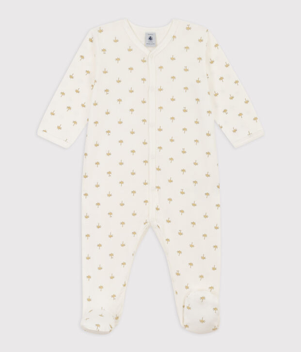 Dors-bien palmiers en coton blanc/multicouleur