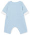 Combinaison longue bébé en tubique matelassé bleu ACIER/blanc MARSHMALLOW CN