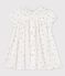 Robe manches courtes en gaze de coton bio bébé blanc MARSHMALLOW/rouge OMBRIE
