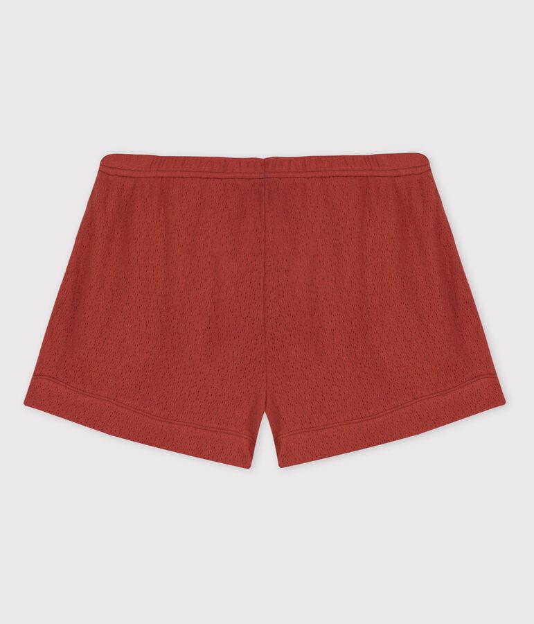 Short en coton ajour&eacute; Femme marron OMBRIE