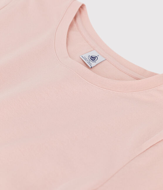 Tee-shirt LE DROIT col rond en coton bio Femme rose SALINE