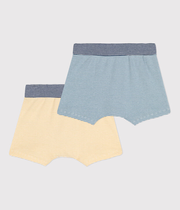 Lot de 2 boxers milleraies petit gar&ccedil;on en coton multicouleur