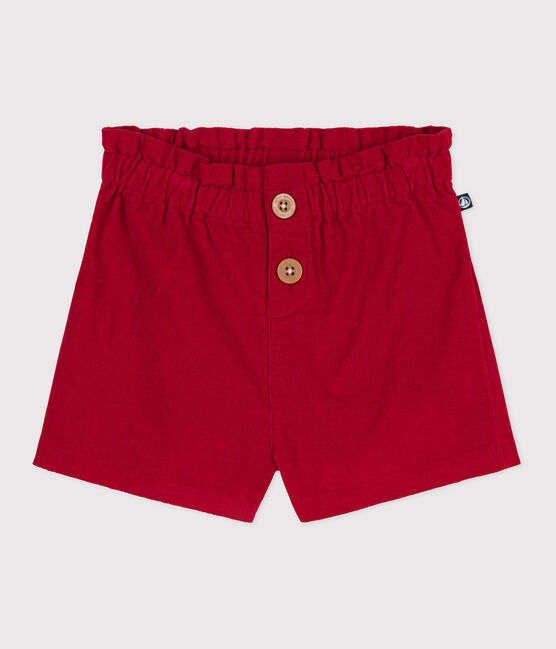 Short bébé en velours uni rouge TERKUIT